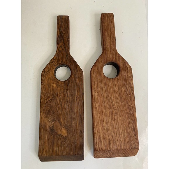 lot if 2 Wine table top Balancing stands holders cherry wood Hand Made